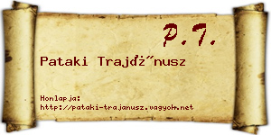 Pataki Trajánusz névjegykártya